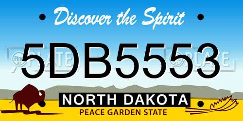 5DB5553 North Dakota License Plate