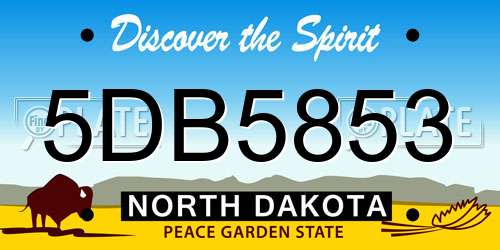 5DB5853 North Dakota License Plate