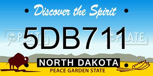 5DB711 North Dakota License Plate