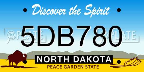 5DB780 North Dakota License Plate
