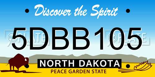 5DBB105 North Dakota License Plate