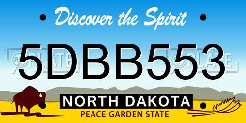 5DBB553 North Dakota License Plate