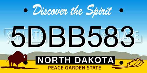 5DBB583 North Dakota License Plate