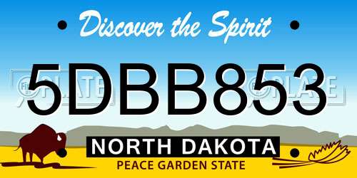 5DBB853 North Dakota License Plate