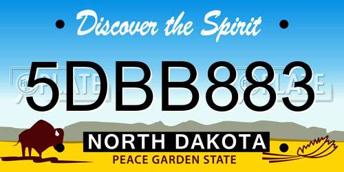 5DBB883 North Dakota License Plate