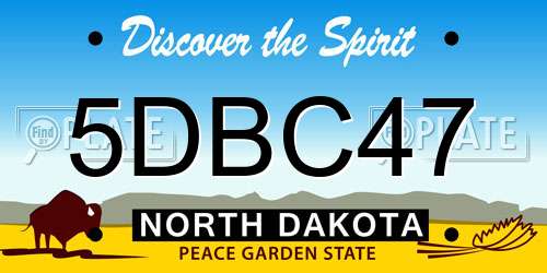 5DBC47 North Dakota License Plate