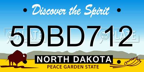 5DBD712 North Dakota License Plate