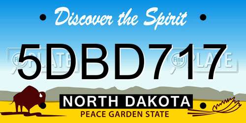 5DBD717 North Dakota License Plate