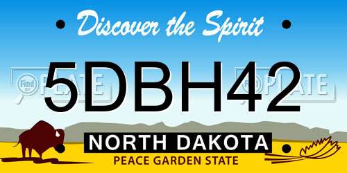 5DBH42 North Dakota License Plate