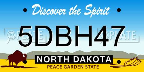 5DBH47 North Dakota License Plate
