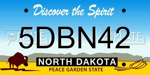5DBN42 North Dakota License Plate