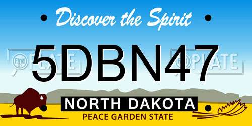 5DBN47 North Dakota License Plate