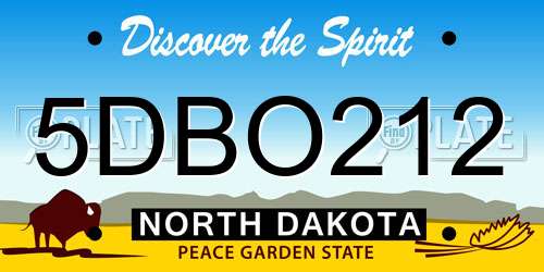 5DBO212 North Dakota License Plate