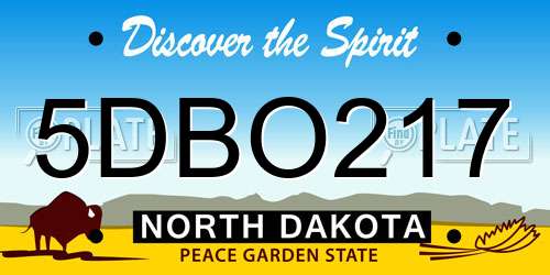5DBO217 North Dakota License Plate