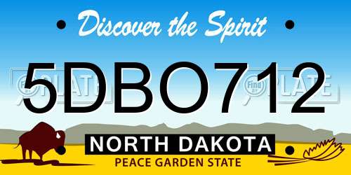 5DBO712 North Dakota License Plate