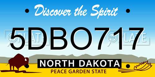 5DBO717 North Dakota License Plate