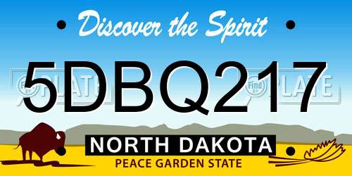 5DBQ217 North Dakota License Plate