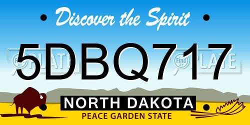 5DBQ717 North Dakota License Plate