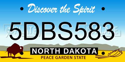5DBS583 North Dakota License Plate