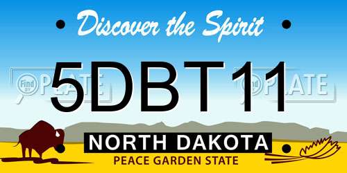 5DBT11 North Dakota License Plate