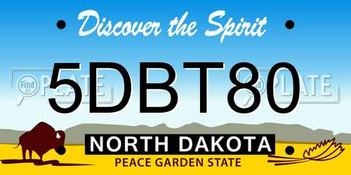 5DBT80 North Dakota License Plate