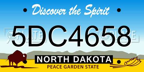 5DC4658 North Dakota License Plate