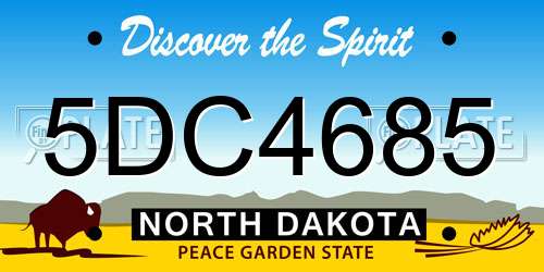 5DC4685 North Dakota License Plate