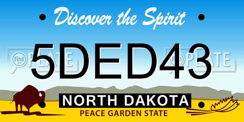 5DED43 North Dakota License Plate