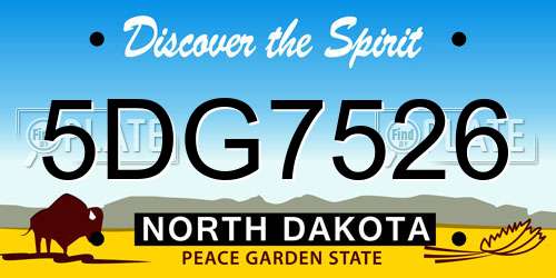 5DG7526 North Dakota License Plate
