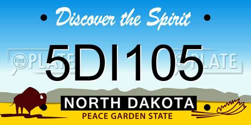5DI105 North Dakota License Plate