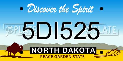 5DI525 North Dakota License Plate