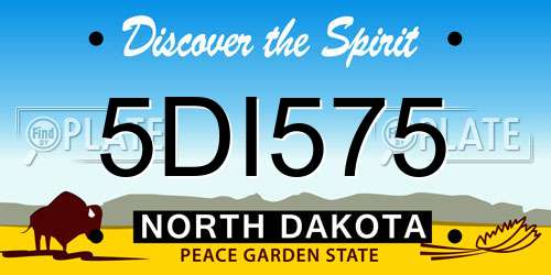 5DI575 North Dakota License Plate
