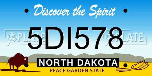 5DI578 North Dakota License Plate