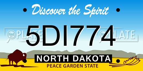 5DI774 North Dakota License Plate