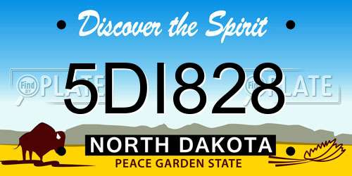 5DI828 North Dakota License Plate