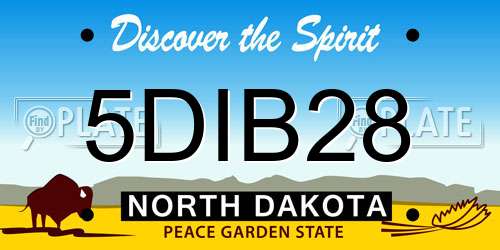 5DIB28 North Dakota License Plate