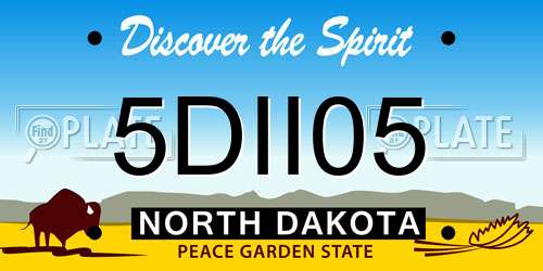 5DII05 North Dakota License Plate