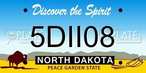 5DII08 North Dakota License Plate