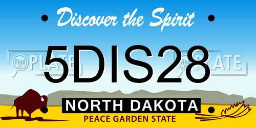 5DIS28 North Dakota License Plate