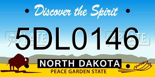5DL0146 North Dakota License Plate
