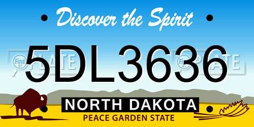 5DL3636 North Dakota License Plate