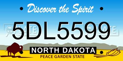 5DL5599 North Dakota License Plate