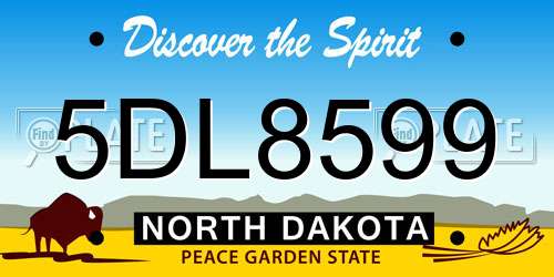 5DL8599 North Dakota License Plate