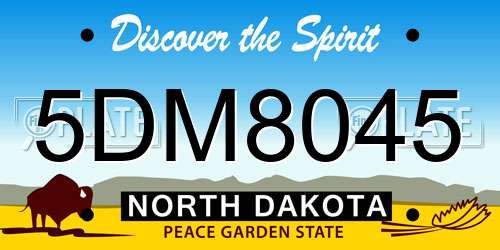 5DM8045 North Dakota License Plate