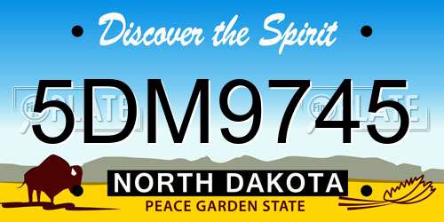5DM9745 North Dakota License Plate