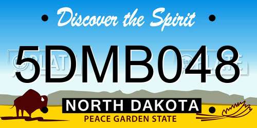5DMB048 North Dakota License Plate