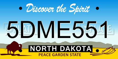 5DME551 North Dakota License Plate