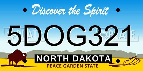 5DOG321 North Dakota License Plate