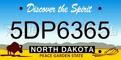 5DP6365 North Dakota License Plate