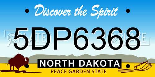 5DP6368 North Dakota License Plate
